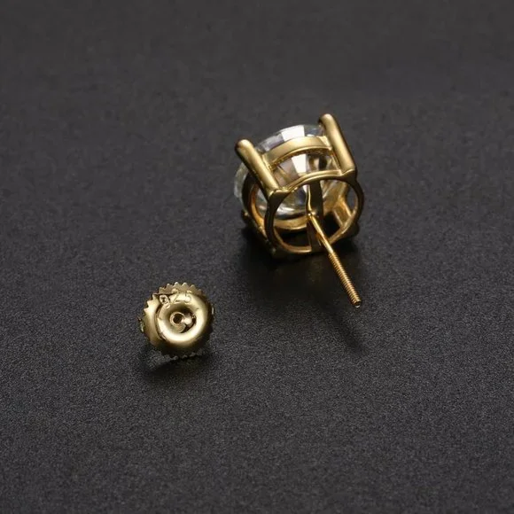 Certified 2ct. t.w. Moissanite Diamond Round Stud Earrings NEW - Picture 7 of 15